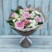 Букет цветов из:  Герберы, Альстромерии и Хризантемы #REPLACE_PRED# Алкино