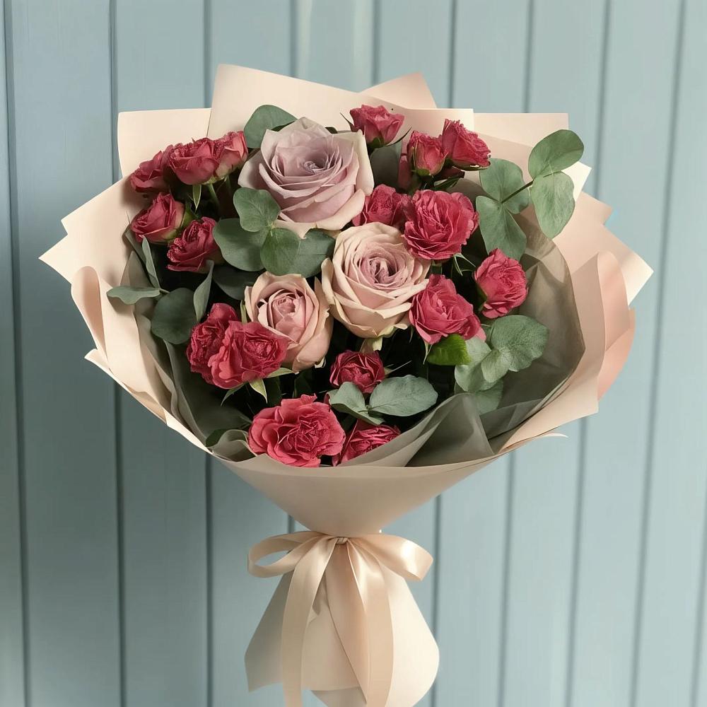 Букет цветов из: Гвоздики и Розы в Алкино