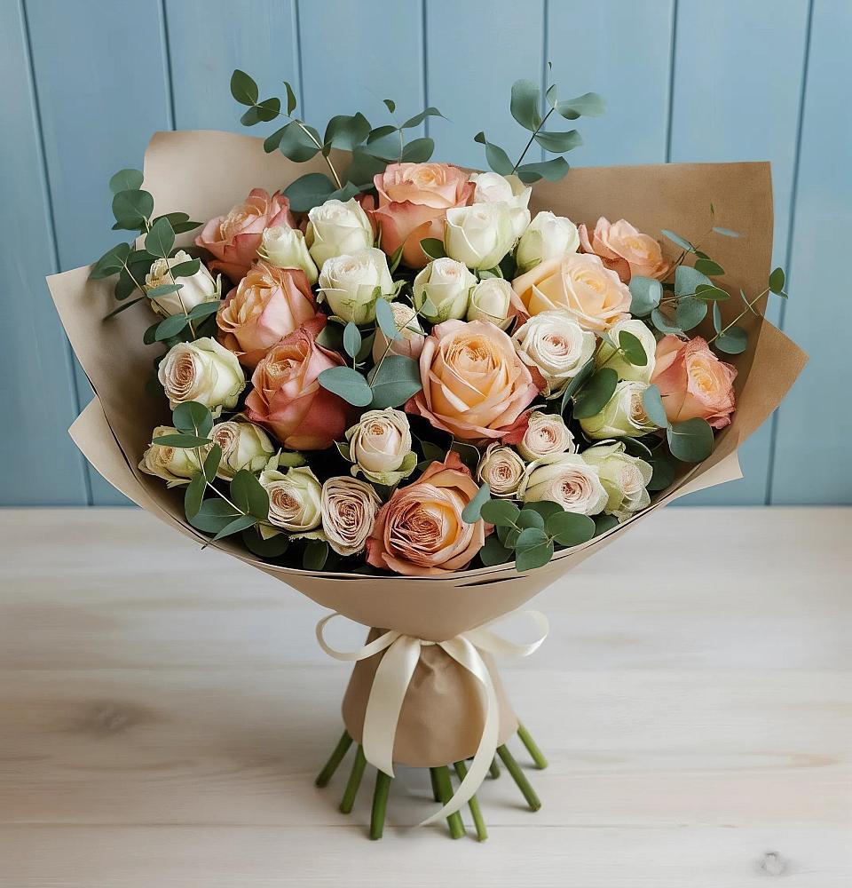 Букет цветов из: Альстромерии и Розы в Алкино