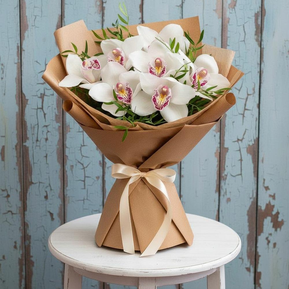 Букет цветов из: Орхидеи и Розы в Алкино