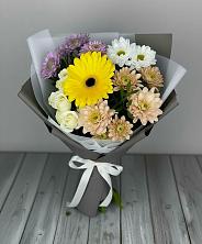 Букет цветов из:  Розы, Герберы и Хризантемы в Алкино