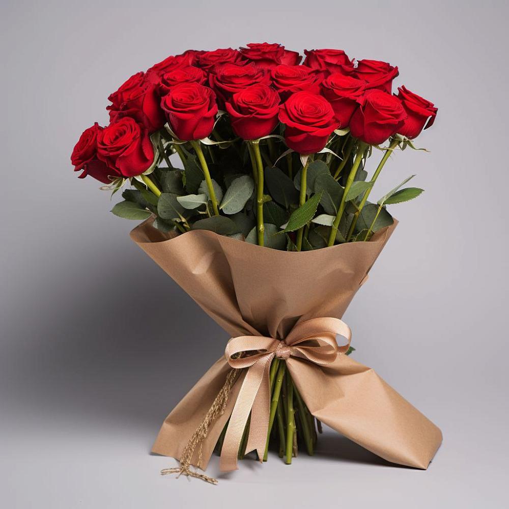 Букет 21 Красная роза Эдлесс Лав в Алкино