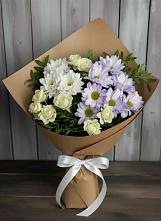 Букет цветов из:  Хризантемы и Розы в Алкино