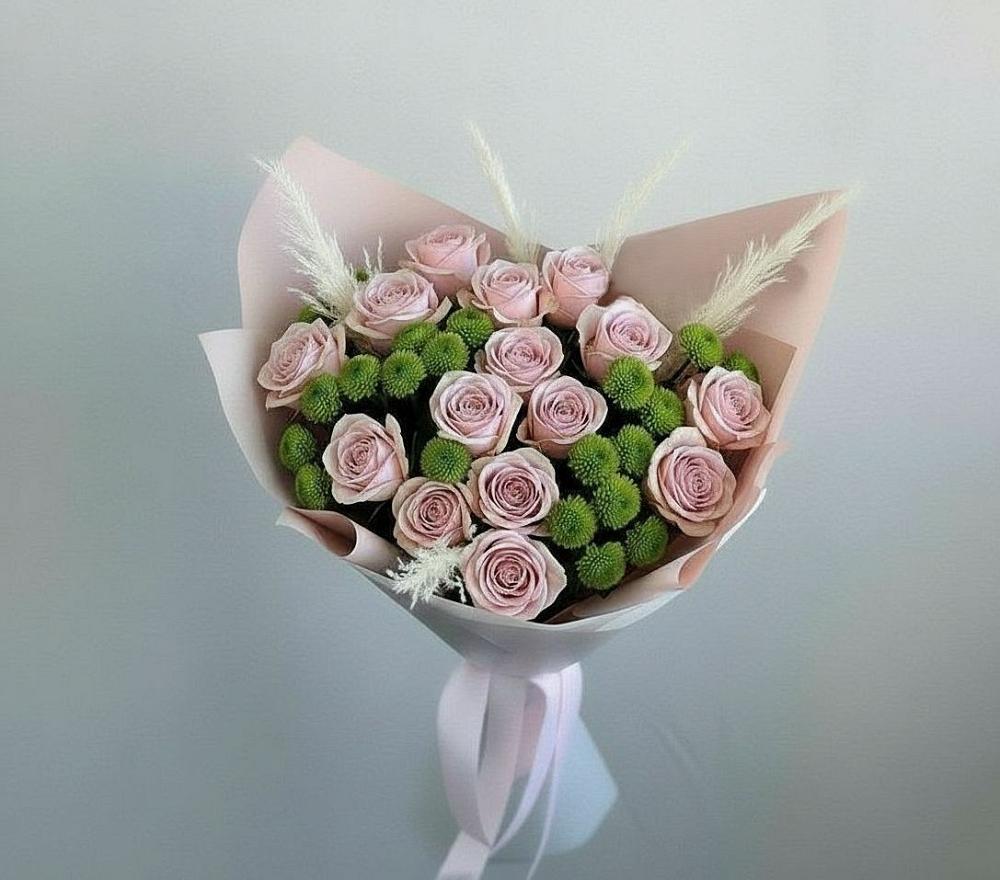 Букет цветов из: Розы и Хризантемы в Алкино