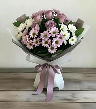 Букет цветов из:  Хризантемы и Розы в Алкино