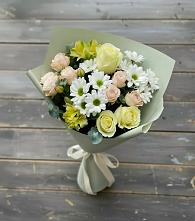 Букет цветов из:  Альстромерии, Розы и Хризантемы #REPLACE_PRED# Алкино