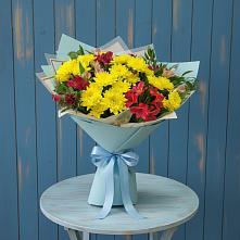 Букет цветов из:  Альстромерии и Хризантемы в Алкино