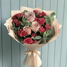 Букет цветов из:  Гвоздики и Розы #REPLACE_PRED# Алкино